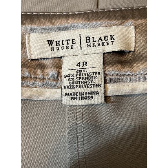WHITE HOUSE BLACK MARKET Women’s Size 4R Polyester Spandex Dress Pants Taupe - Picture 7 of 7